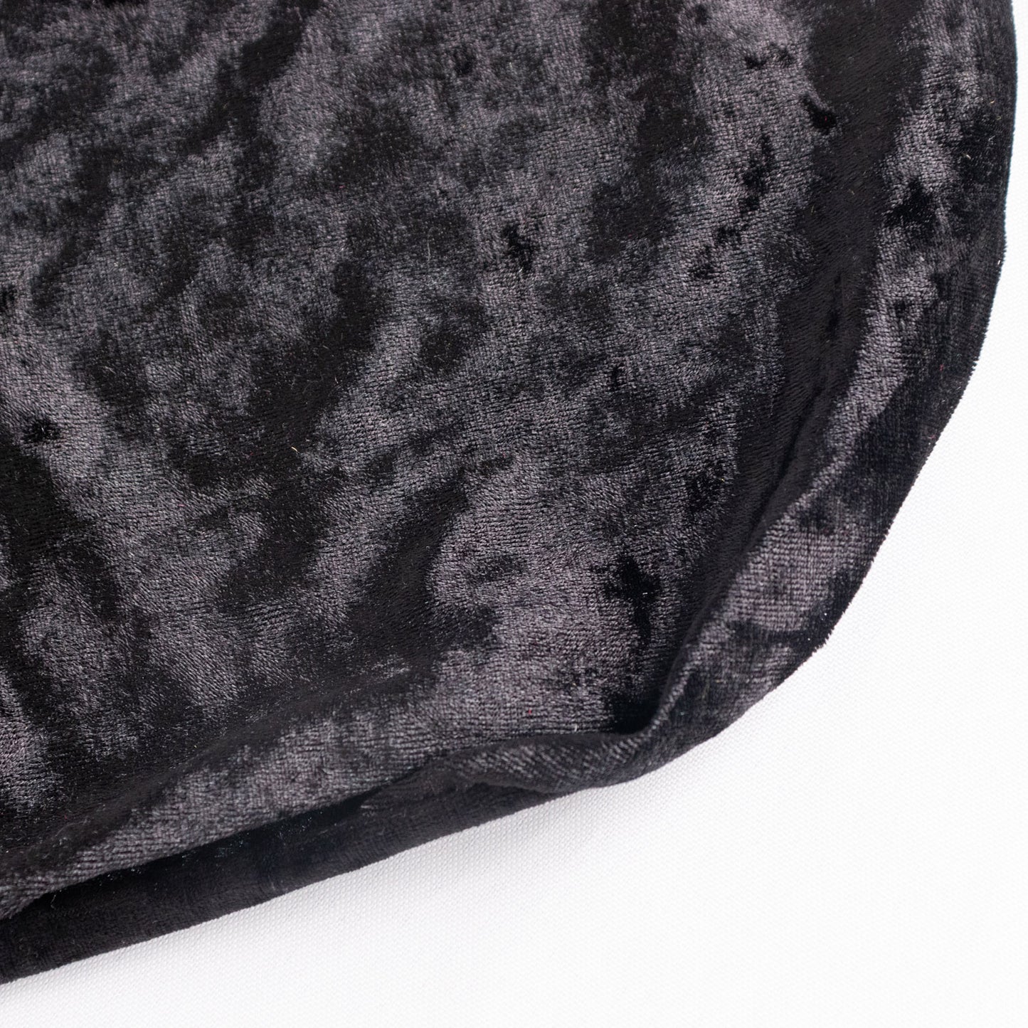 Black Crushed Velvet Spandex Stretch Wedding Chair Cover With Foot Pockets, Fitted Banquet Chair Cover - 190 GSM