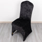 Black Crushed Velvet Spandex Stretch Wedding Chair Cover With Foot Pockets, Fitted Banquet Chair Cover - 190 GSM
