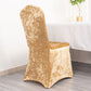 Champagne Crushed Velvet Spandex Stretch Wedding Chair Cover With Foot Pockets, Fitted Banquet Chair Cover - 190 GSM