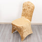 Champagne Crushed Velvet Spandex Stretch Wedding Chair Cover With Foot Pockets, Fitted Banquet Chair Cover - 190 GSM
