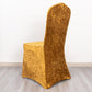 Gold Crushed Velvet Spandex Stretch Wedding Chair Cover With Foot Pockets, Fitted Banquet Chair Cover - 190 GSM