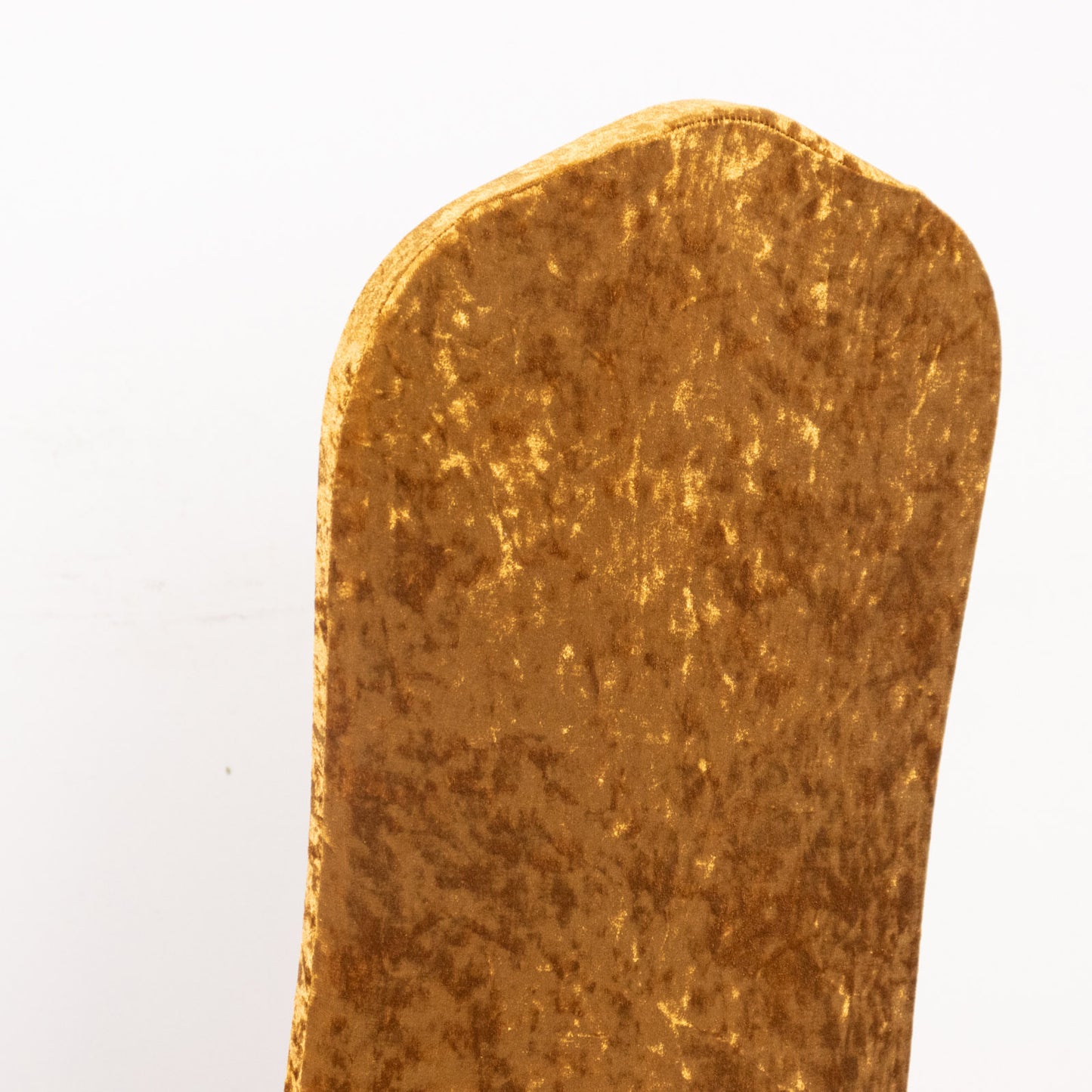 Gold Crushed Velvet Spandex Stretch Wedding Chair Cover With Foot Pockets, Fitted Banquet Chair Cover - 190 GSM
