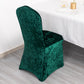 Hunter Emerald Green Crushed Velvet Spandex Stretch Wedding Chair Cover With Foot Pockets, Fitted Banquet Chair Cover - 190 GSM