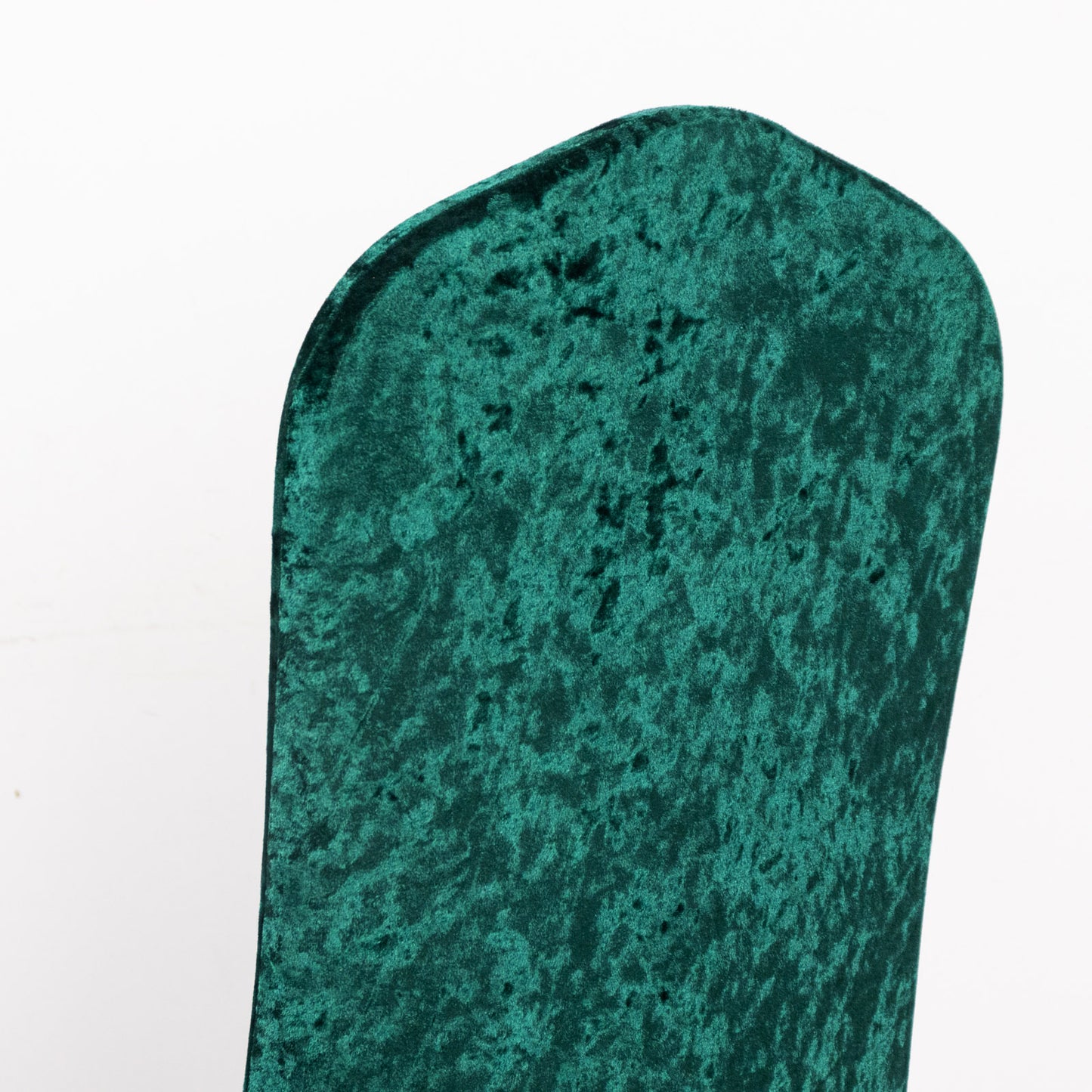 Hunter Emerald Green Crushed Velvet Spandex Stretch Wedding Chair Cover With Foot Pockets, Fitted Banquet Chair Cover - 190 GSM