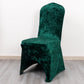 Hunter Emerald Green Crushed Velvet Spandex Stretch Wedding Chair Cover With Foot Pockets, Fitted Banquet Chair Cover - 190 GSM