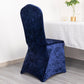 Navy Blue Crushed Velvet Spandex Stretch Wedding Chair Cover With Foot Pockets, Fitted Banquet Chair Cover - 190 GSM