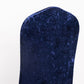 Navy Blue Crushed Velvet Spandex Stretch Wedding Chair Cover With Foot Pockets, Fitted Banquet Chair Cover - 190 GSM