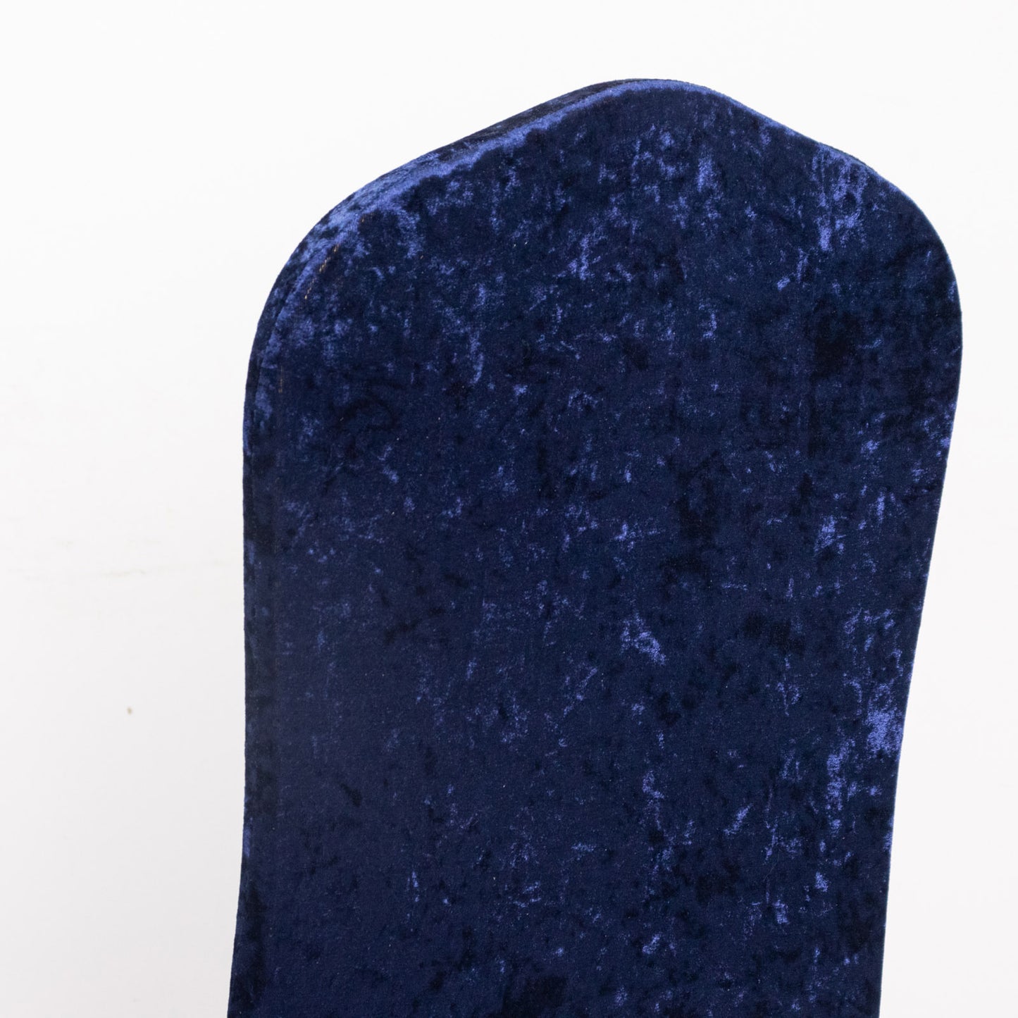Navy Blue Crushed Velvet Spandex Stretch Wedding Chair Cover With Foot Pockets, Fitted Banquet Chair Cover - 190 GSM