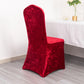 Red Crushed Velvet Spandex Stretch Wedding Chair Cover With Foot Pockets, Fitted Banquet Chair Cover - 190 GSM
