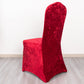 Red Crushed Velvet Spandex Stretch Wedding Chair Cover With Foot Pockets, Fitted Banquet Chair Cover - 190 GSM