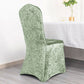 Sage Green Crushed Velvet Spandex Stretch Wedding Chair Cover With Foot Pockets, Fitted Banquet Chair Cover - 190 GSM
