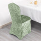 Sage Green Crushed Velvet Spandex Stretch Wedding Chair Cover With Foot Pockets, Fitted Banquet Chair Cover - 190 GSM