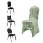 Sage Green Crushed Velvet Spandex Stretch Wedding Chair Cover With Foot Pockets, Fitted Banquet Chair Cover - 190 GSM