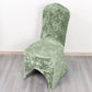 Sage Green Crushed Velvet Spandex Stretch Wedding Chair Cover With Foot Pockets, Fitted Banquet Chair Cover - 190 GSM