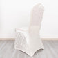 White Crushed Velvet Spandex Stretch Wedding Chair Cover With Foot Pockets, Fitted Banquet Chair Cover - 190 GSM