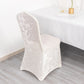 White Crushed Velvet Spandex Stretch Wedding Chair Cover With Foot Pockets, Fitted Banquet Chair Cover - 190 GSM