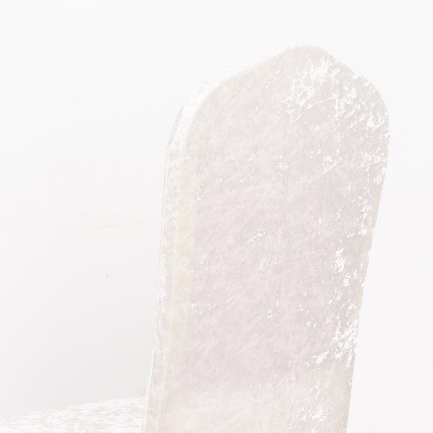 White Crushed Velvet Spandex Stretch Wedding Chair Cover With Foot Pockets, Fitted Banquet Chair Cover - 190 GSM