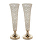 2 Pack | Gold 22" Tall Crystal Beaded Trumpet Vase Set, Table Centerpiece