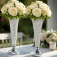 Trumpet 22 Inch Tall Vase Set In Silver Crystal Beaded Table Centerpiece 2 Pack 