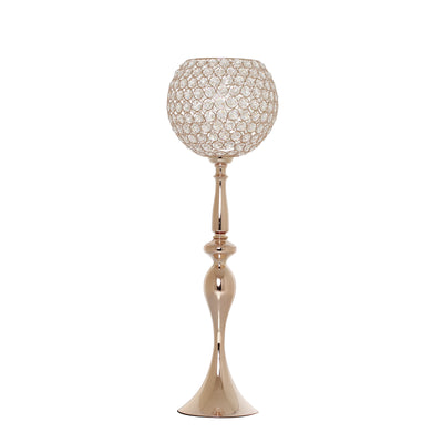 Stunning Visual Appeal of the Gold Metal Acrylic Crystal Goblet Candle Holder