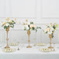 Set of 3 | Metallic Gold Trumpet Flower Vase Centerpieces, Flute Table Decorative Stands