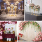 Metallic gold vintage style flute table vases, 13", 16", 19" centerpieces.