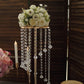 2 Pack 24" Gold Metal Flower Stand Wedding Centerpiece with Acrylic Beaded Chains, Crystal Flower Pedestal Table Centerpiece