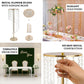 2-Pack Metal Flower Stand Gold with Spiral Hanging Beads - Crystal Pedestal Table Wedding Centerpiece 24"