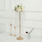 2 Pack 24" Gold Metal Flower Stand Wedding Centerpiece with Acrylic Beaded Chains, Crystal Flower Pedestal Table Centerpiece