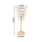 38" Crystal Pendant 4-Tier Table Centerpiece Chandelier – Gold Metal Vase Stand with Round Frame & Base, Hanging Crystals