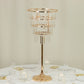 38" Crystal Pendant 4-Tier Table Centerpiece Chandelier – Gold Metal Vase Stand with Round Frame & Base, Hanging Crystals