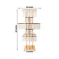 Gold crystal chandelier table centerpiece with 5-tier flower stand.