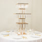 Gold crystal pendant table centerpiece with hanging crystals.