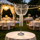 Metal Goblet Flower Stand 45" Tall – Round, Silver – Chandelier-Style Wedding Centerpiece with Acryl