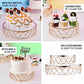 Gold geometric diamond cut cake stand with glass top, perfect for dessert display.