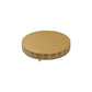 Gold metal fleur de lis cupcake stand, round pedestal for desserts and centerpieces.