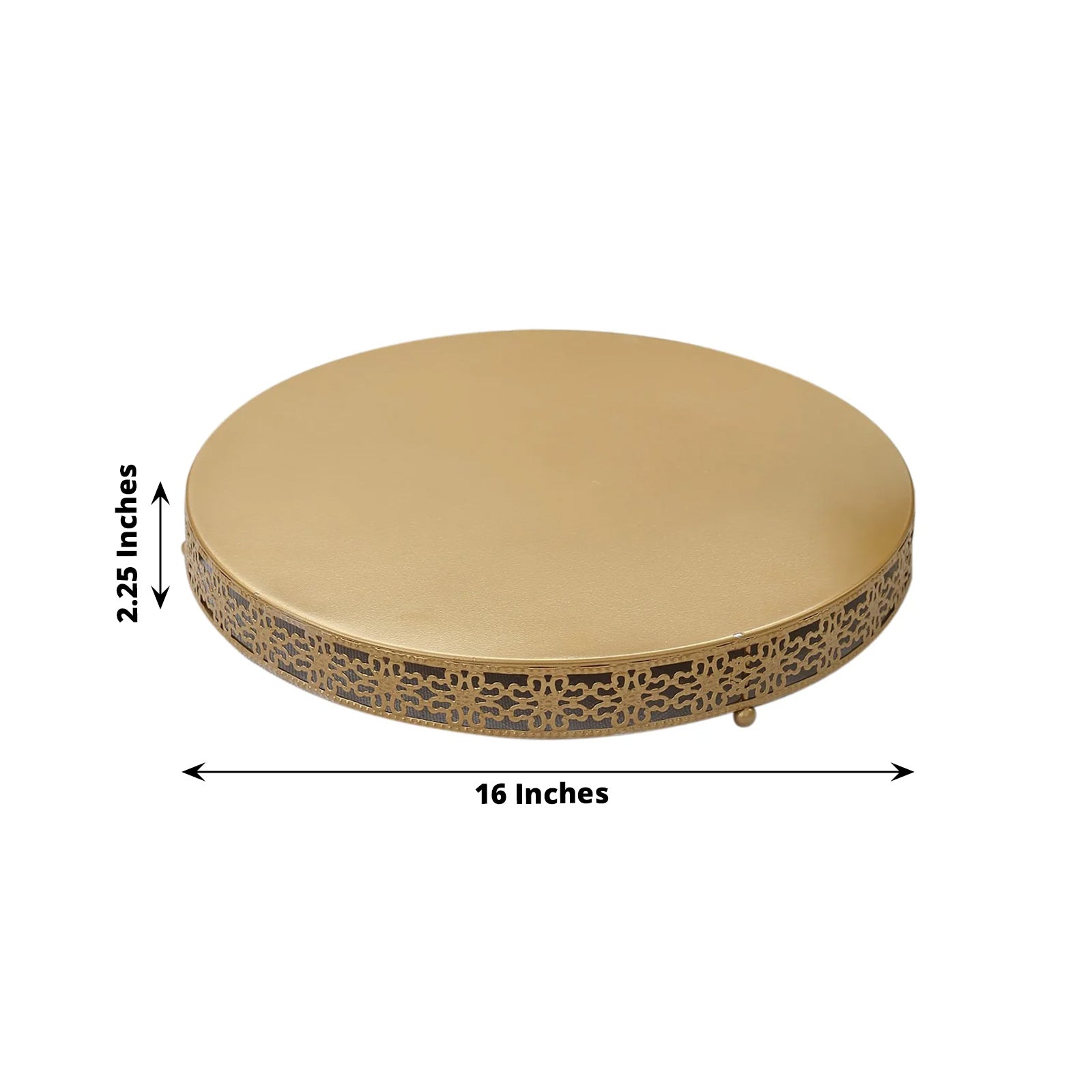 Gold metal Fleur De Lis cupcake dessert display stand, 16 inches round.
