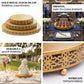 Gold metal fleur-de-lis cupcake display stand, round pedestal centerpiece.