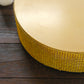 Gold rhinestone round metal pedestal cake stand for dessert display.