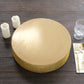 Gold round metal pedestal cake stand with rhinestones, perfect for desserts.