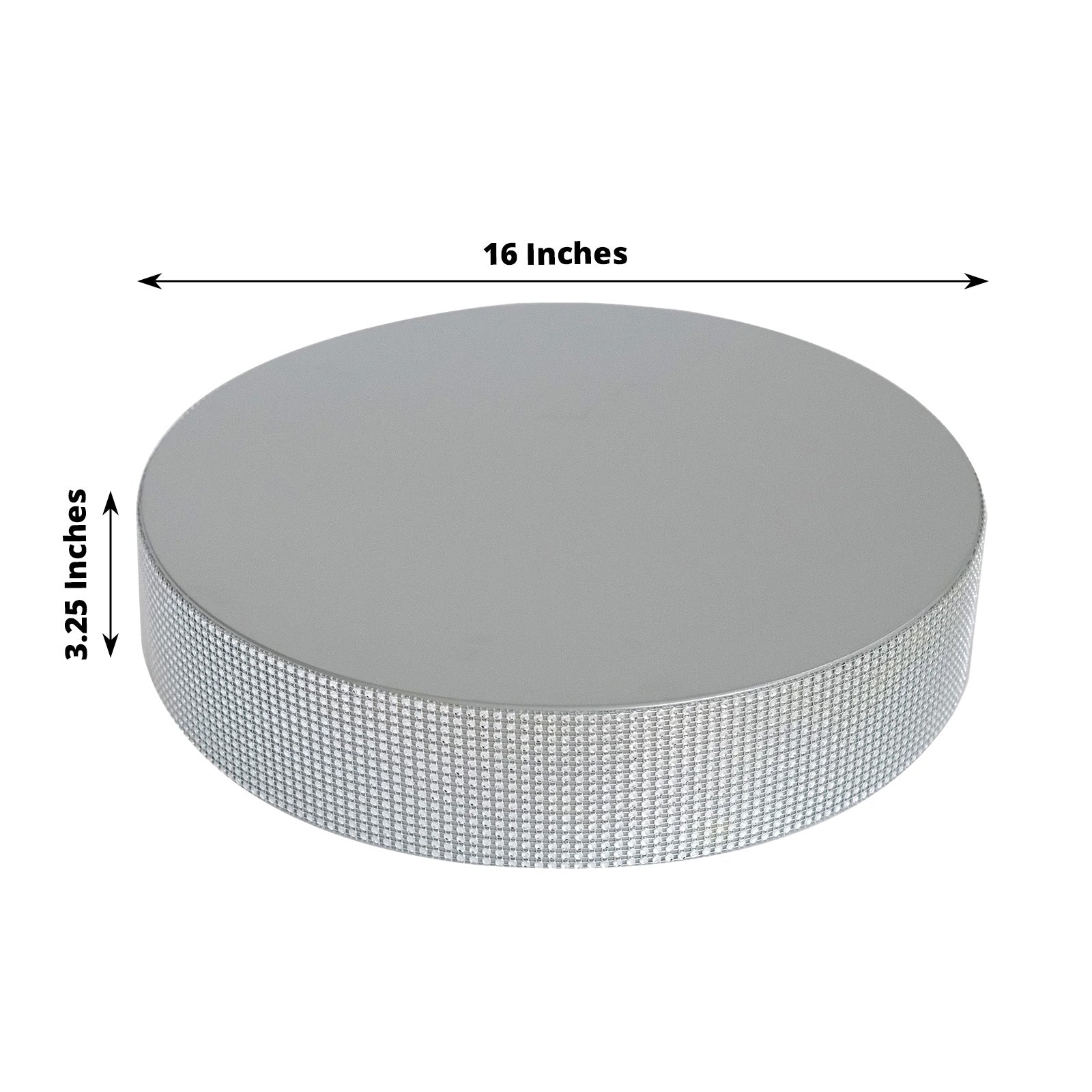 16" silver rhinestones round metal pedestal cake stand and dessert display.