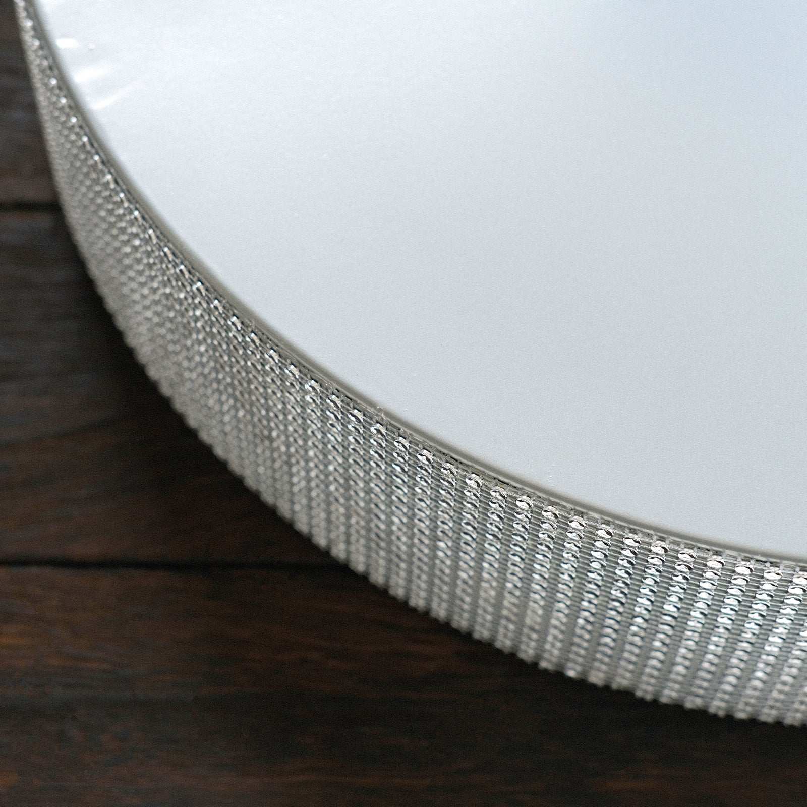 Silver rhinestone round metal cake stand and cupcake holder.
