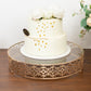 18" Gold Metal Cake Stand with Glass Top, Round Dessert Display Tray