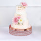 14" Rose Gold Crystal Beaded Metal Cake Stand Pedestal, Cupcake Display, Dessert Riser