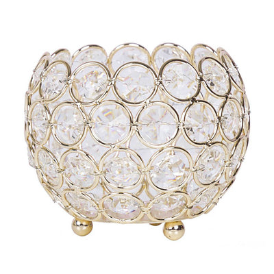 Stunning Ambiance with Gold Crystal Beaded Votive Holder