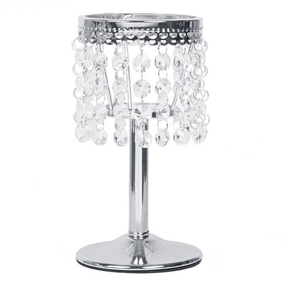 Exquisite Design of the Silver Crystal Beaded Candle Holder