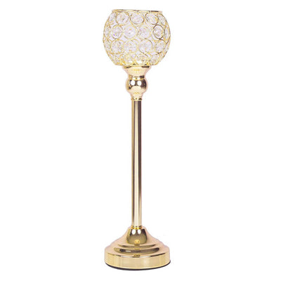 Elevate Your Event with the Gold Crystal Votive Candle Holder