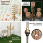 Gold pearl beaded candelabra centerpiece with crystal pendants.