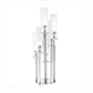 Clear crystal 7 arm candelabra with mirror base for pillar candles.