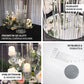 Clear crystal candelabra with mirror base for votive candles.